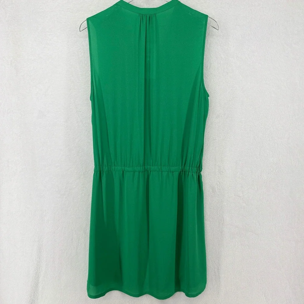 Hilary Radley Dress Womens 12 Green Sleeveless Drawstring Waist Jade Shift NWT